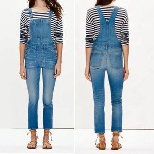 NWT Madewell Overalls Hewitt Wash Skinny Crop Denim Stretch Jeans Size Medium